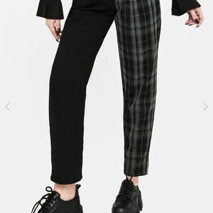 Disturbia Black and Plaid Trousers